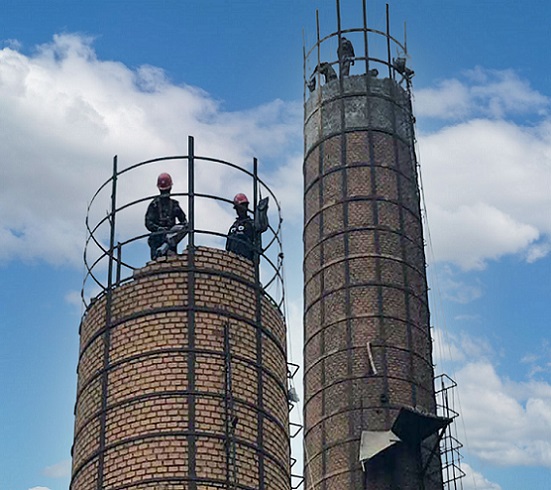 石家莊人工拆除煙囪-拆除煙囪必須做好防護工作